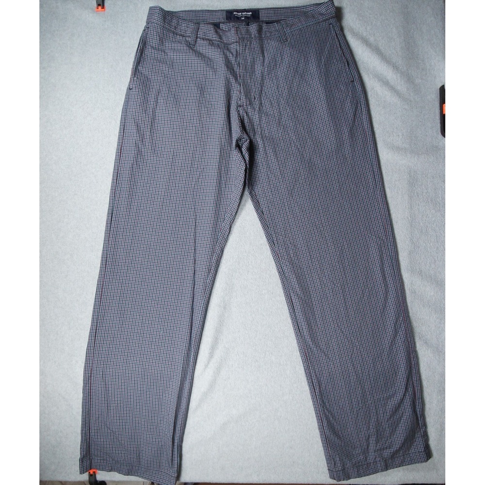 Noon Goons Pants Mens 34x34 Trouser Chino Straight Flat Front Plaid Adult